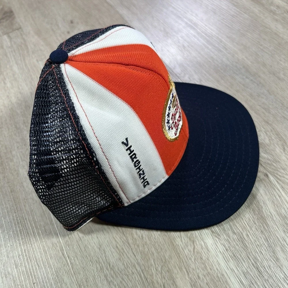 VTG 1984 Virginia Cavaliers Snapback Hat Peach Bowl White Blue Trucker Cap USA